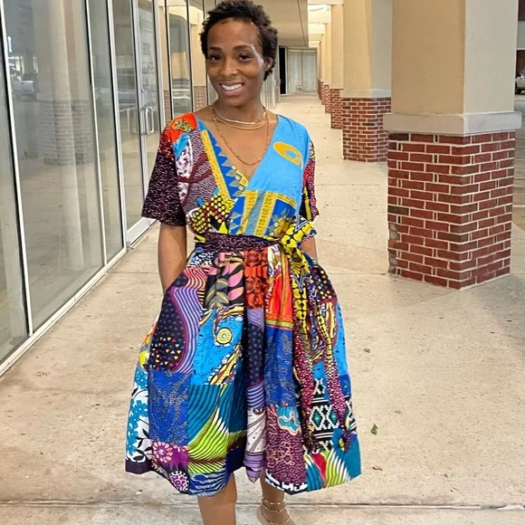 veroex Dresses African Clothing For Women Ankara Patches Work